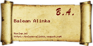 Balean Alinka névjegykártya